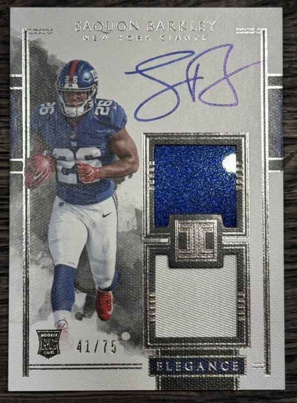 2018 Panini Impeccable #138 Saquon Barkley HEL PAT AU RC EXCH