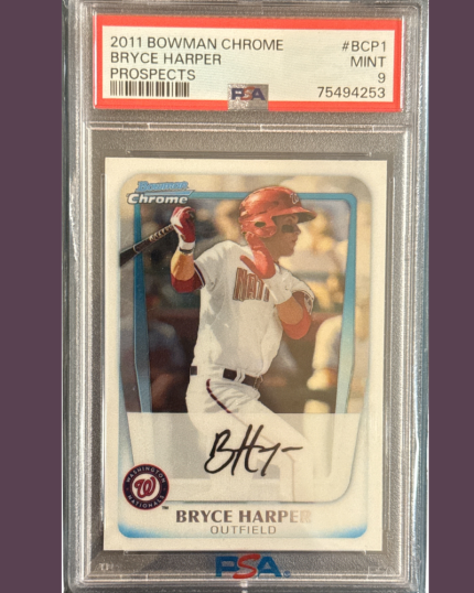 2011 Bowman Chrome Bryce Harper Rookie Graded 9 Mint
