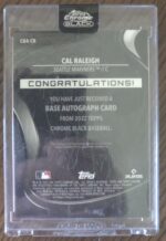 2022 Topps Chrome Black Cal Raleigh Auto RC - Image 2