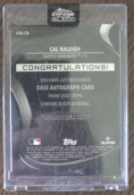 2022 Topps Chrome Black Cal Raleigh Auto RC - Image 2