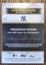 2025 Topps Tier One Giancarlo Stanton Prodigious Patches Relic /10 - Image 2