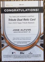 2023 Topps Tribute Jose Altuve Dual Relic Purple - Image 2