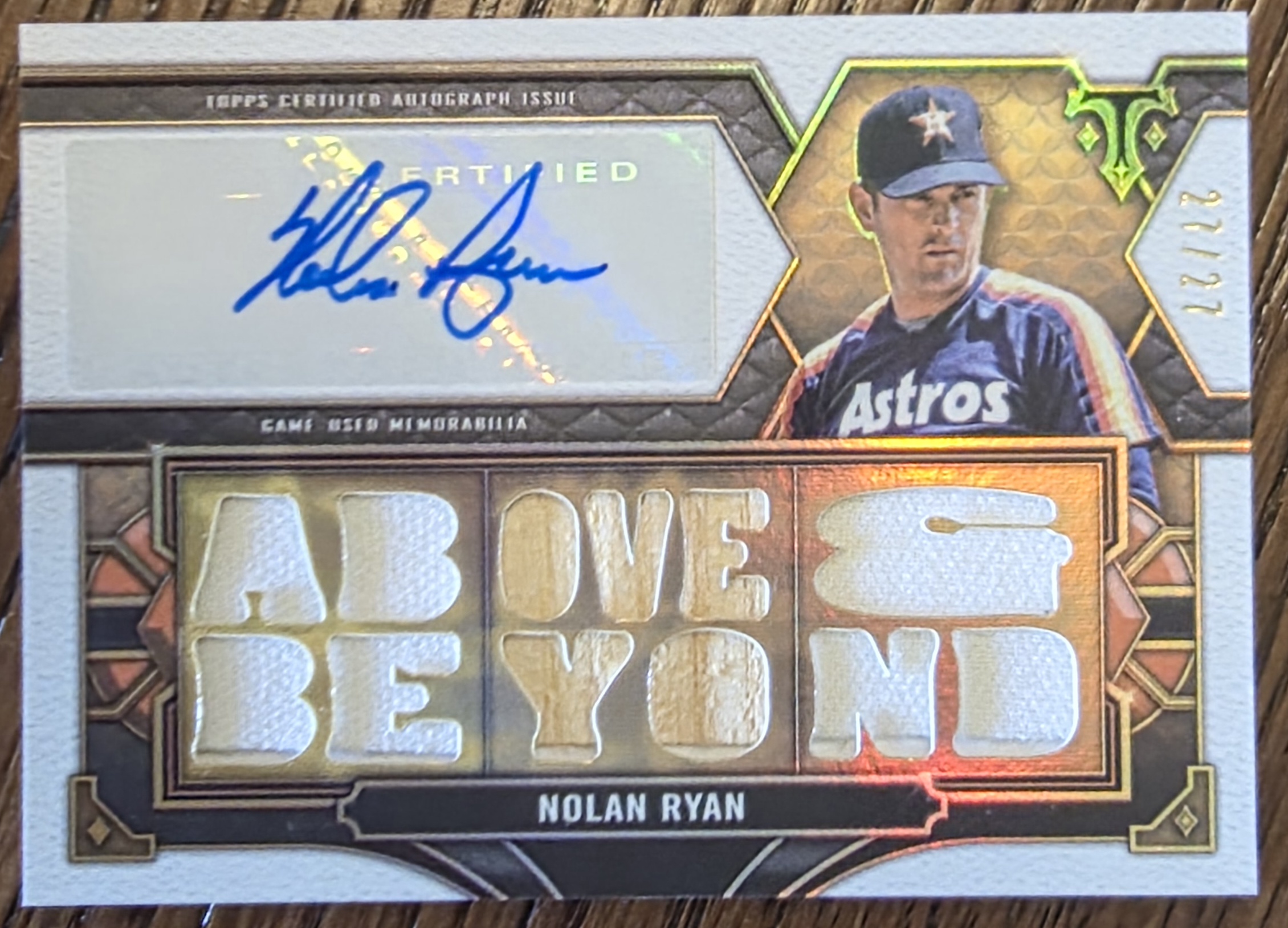 20260328_154819 2022 Topps Triple Threads Nolan Ryan Above & Beyond Auto Relic /27 - Image 1