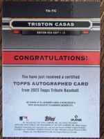 2023 Topps Tribute Triston Casas Auto RC /99 - Image 2