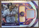 2023 Topps Tribute Ronald Acuna Jr Triple Relic Purple /50