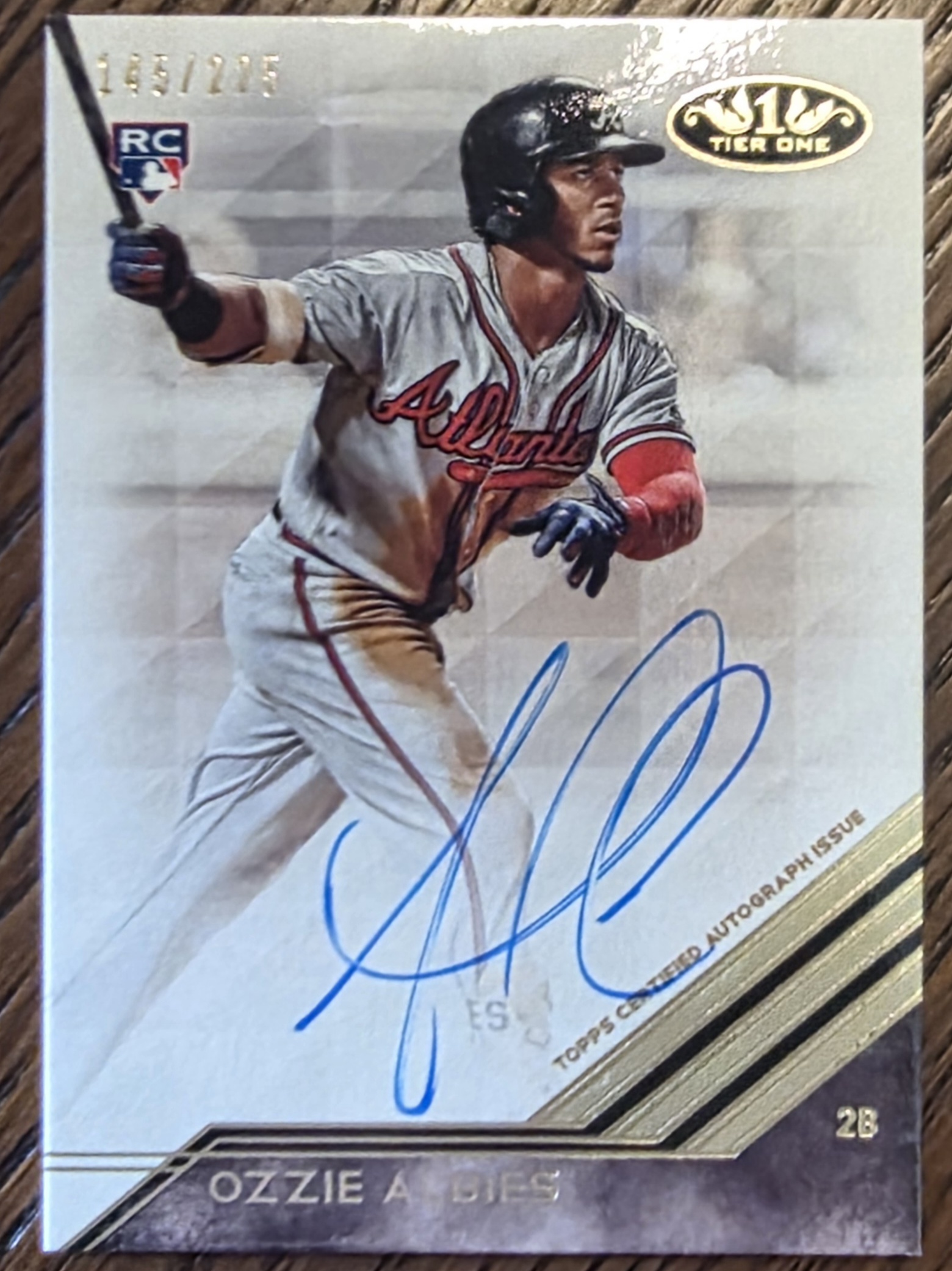 20260328_155251 2018 Topps Tier One Ozzie Albies Auto RC /225 - Image 1