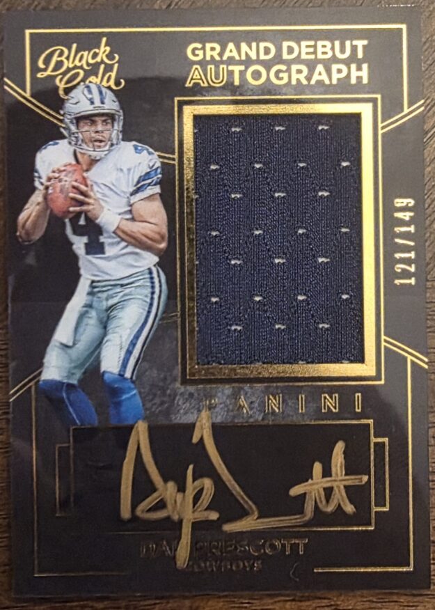 cropped-20260314_175120-scaled-1.jpg 2016 Panini Black Gold Grand Debut Autograph Jerseys #7 Dak Prescott/149 - Image 1