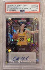 2024 Prizm Draft Picks Caitlyn Clark Sensational Signature Purple Ice Auto RC PSA 10