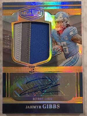 2023 Panini Plates and Patches Jahmyr Gibbs Auto Relic RC
